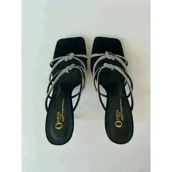 Black & Shiny diamonds /women sandals/ Size Us 8.5 - Picture 4 of 7